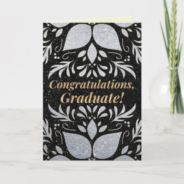 Congratulations Glitter Graduation Card (Front)