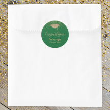 Congratulations Gold Confetti Graduation Green