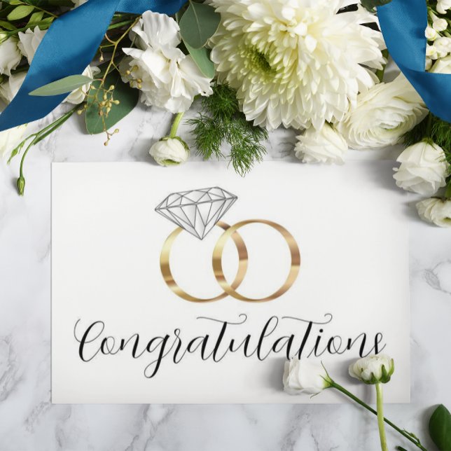 Congratulations Gold Diamond Wedding Rings Card (Creator Uploaded)