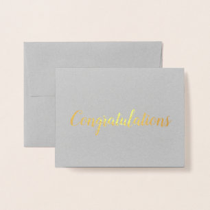 Congratulations Gold Foil Brush Brushstroke Card