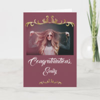 Congratulations Gold Ornament Photo Graduation