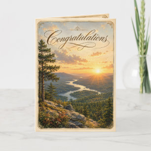 Congratulations Golden New England Mountain Valley Card