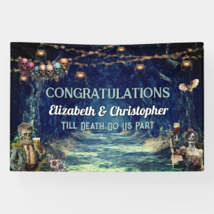 Congratulations Gothic Halloween Wedding Banner