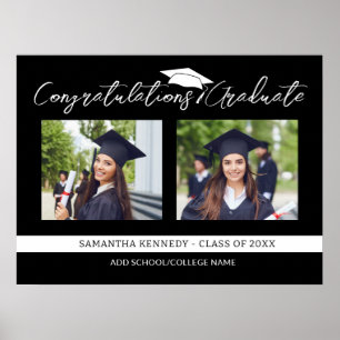  Congratulations Grad 2025 Black And White Photo Poster