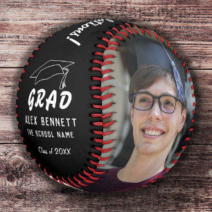 Congratulations Grad Black Graduation Cap 2 Photo Baseball