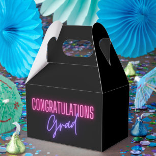 congratulations grad, black pink purple minimalist favour box