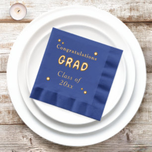 Congratulations Grad Class of Year Foil Napkins