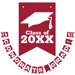 Congratulations Grad Crimson and White Bunting