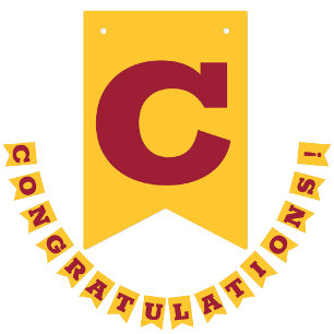 Congratulations Grad Crimson and Yellow Gold Bunting