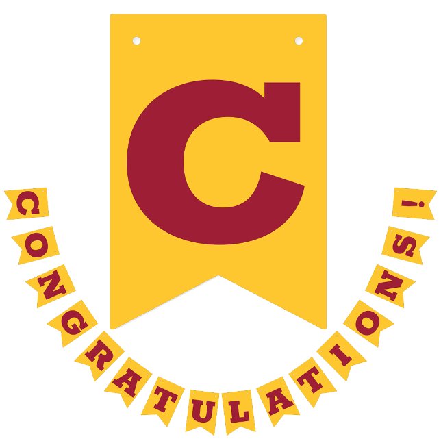 Congratulations Grad Crimson and Yellow Gold Bunting (Creator Uploaded)