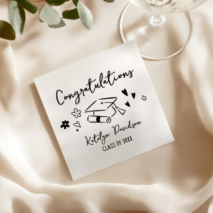 Congratulations Grad Doodle Beverage Napkin
