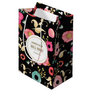 Congratulations Grad. Floral Design Gift Bags