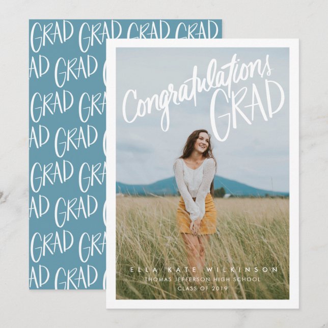 Congratulations Grad Graduation Announcement (Front/Back)