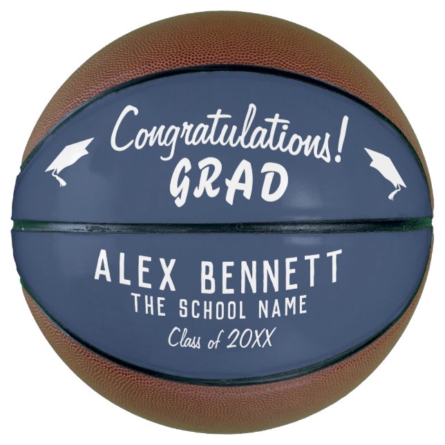Congratulations Grad Graduation Cap Basketball (Front)