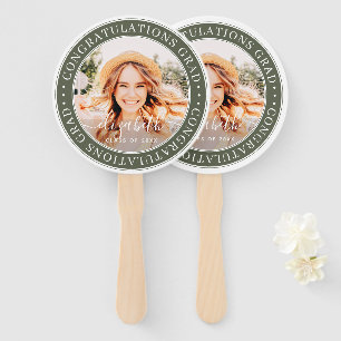 Congratulations Grad Modern Custom Photo Hand Fan