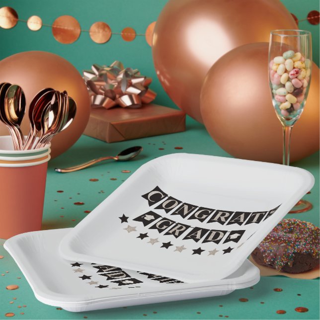 Congratulations Grad  Paper Plate (Multi)