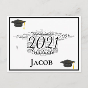Congratulations Graduate 2021 Word Art Postcard