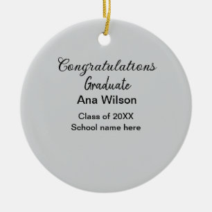 congratulations graduate add name class year schoo ceramic tree decoration