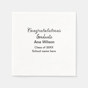 congratulations graduate add name class year schoo napkin