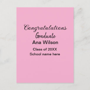 congratulations graduate add name class year schoo postcard