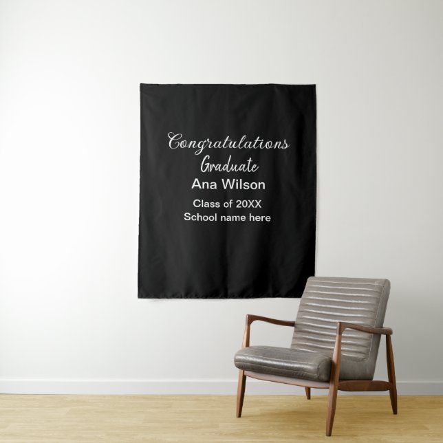 congratulations graduate add name class year schoo tapestry (In Situ)