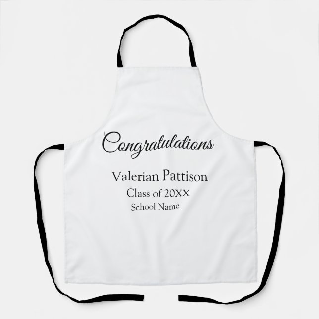 Congratulations graduate add school name simple mo apron (Front)