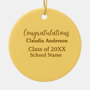 Congratulations graduate add school name simple mo ceramic tree decoration