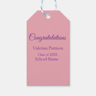 Congratulations graduate add school name simple mo gift tags
