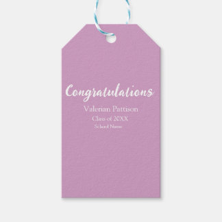 Congratulations graduate add school name simple mo gift tags