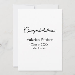 Congratulations graduate add school name simple mo holiday card