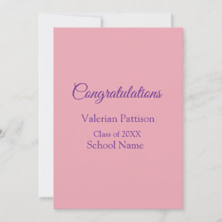 Congratulations graduate add school name simple mo invitation