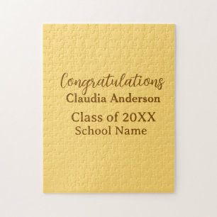 Congratulations graduate add school name simple mo jigsaw puzzle
