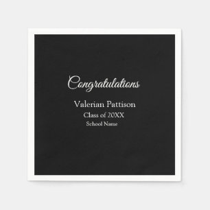 Congratulations graduate add school name simple mo napkin