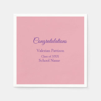 Congratulations graduate add school name simple mo napkin