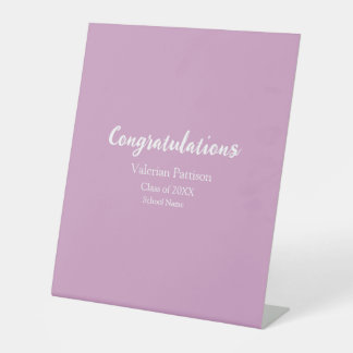 Congratulations graduate add school name simple mo pedestal sign