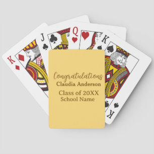 Congratulations graduate add school name simple mo playing cards