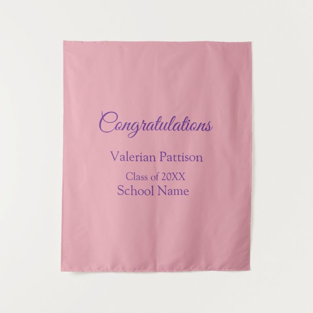 Congratulations graduate add school name simple mo tapestry (Front)