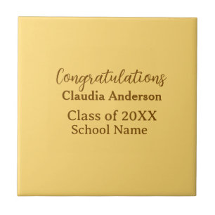 Congratulations graduate add school name simple mo tile