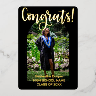 Congratulations Graduate Arch  Photo Graduation Foil Holiday Card