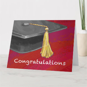 Congratulations Graduate Black and Red Card