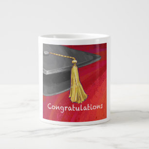 Congratulations Graduate Black and Red Large Coffee Mug