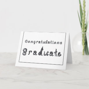 Congratulations Graduate Black Fabric Font Card
