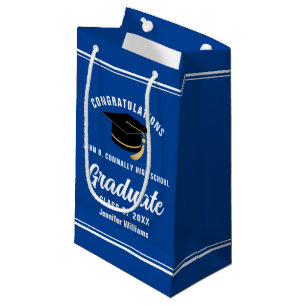 Congratulations Graduate Blue Graduation Party Small Gift Bag