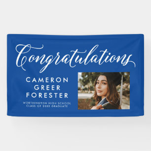 Congratulations graduate blue graduation photo banner