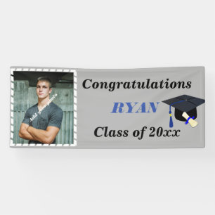 Congratulations Graduate Cap Custom Photo, Banner