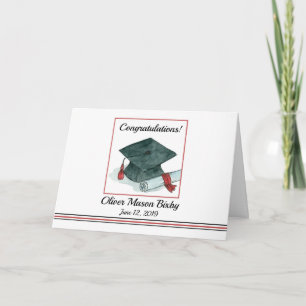 Congratulations Graduate Cap Diploma Custom Name Card