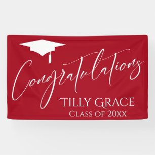 Congratulations Graduate Class of Bright Red Banner