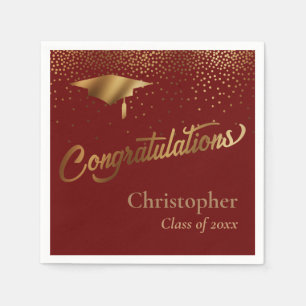 Congratulations Graduate, Class of Gold Burgundy Napkin