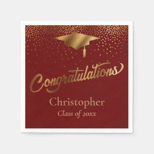 Congratulations Graduate, Class of Gold Burgundy Napkin