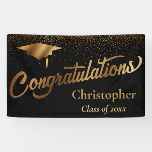 Congratulations Graduate, Class of Gold on Black Banner